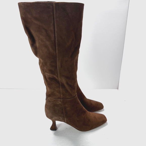Sam Edelman Leigh Knee High Boots Side Zip Suede Upper Brown Womens 8.5 - Picture 3 of 10